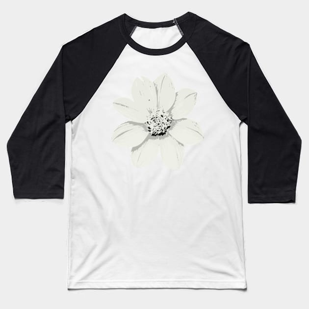 Black and white flowers contrast Baseball T-Shirt by RanitasArt